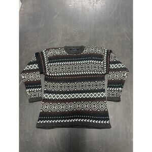 Abercrombie & Fitch The Big Sweater Heavy Knit Geometric Design Size Large